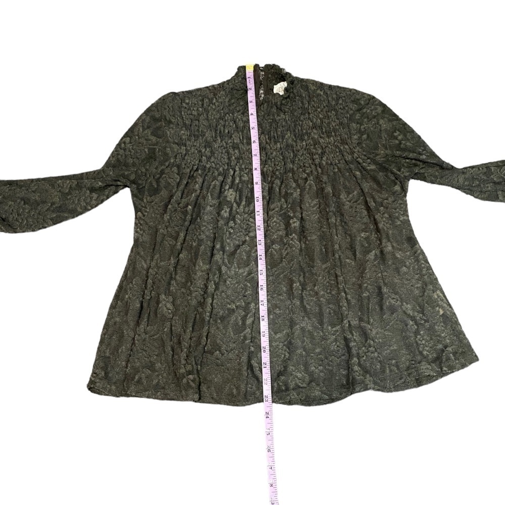 ANTHROPOLOGY - DELETTA‎ - SIZE XS -SHEER SMOCKED LOOSE KNIT TOP - A-LINE CUT B22 - Picture 7 of 9